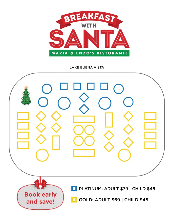 Floorplan for Breakfast With Santa at Maria & Enzo's