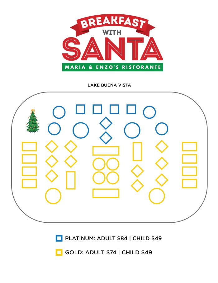 Floorplan for Breakfast With Santa at Maria & Enzo's